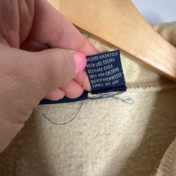 Renee Sport Women's Vintage Yellow‎ 1/4 Zip Floral Embroidered Sweatshirt Size S - Picture 6 of 9